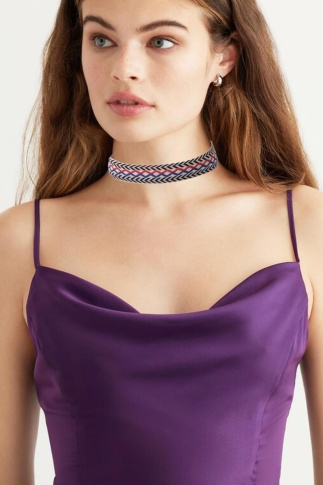 Dokuma Choker Tasma Kolye