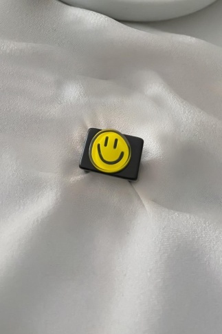 Smiley Emojili Akrilik Kalın Yüzük