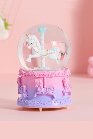 Unicorn Işıklı Kar Küresi Mini Boy