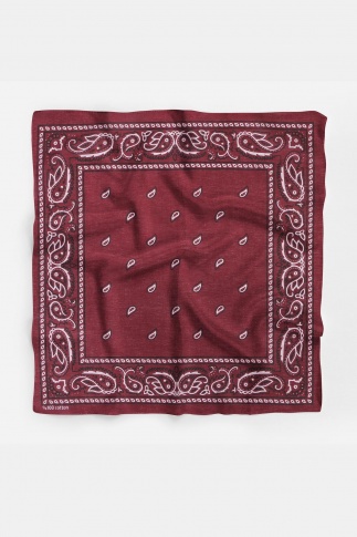 Şal Desenli Kare Koton Bandana Fular